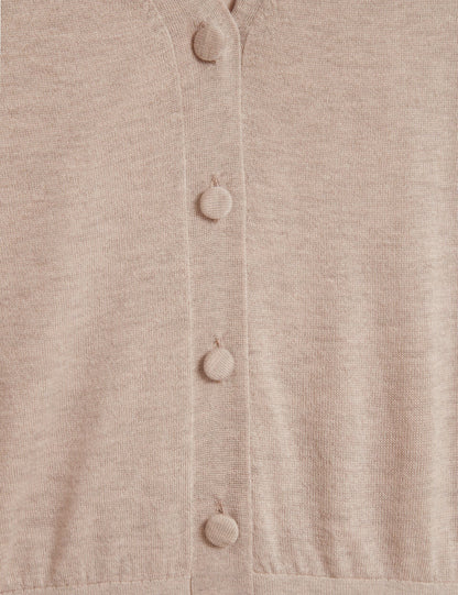 Ted Baker Dazlia Merino Wool Cropped Short Sleeve Cardigan Women's