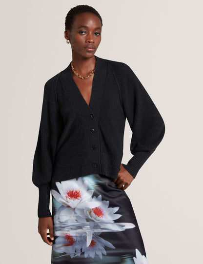 Ted Baker Mallee Merino Wool Knit Vneck Boxy Cardigan Women's