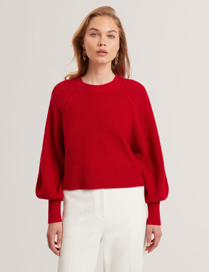 Ted Baker Vicckii Merino Wool Knit Balloon Sleeve Jumper Women's