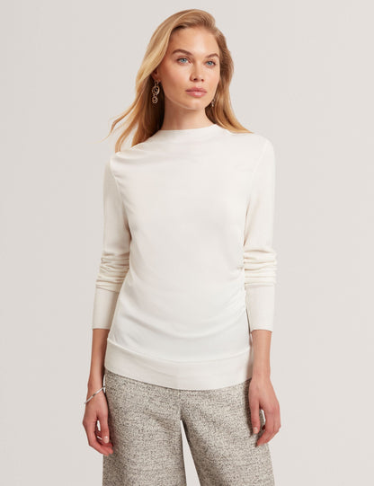 Ted Baker Leslay Draped Satin Front Fine Knit Top Women's