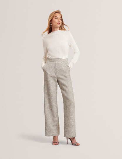 Ted Baker Leslay Draped Satin Front Fine Knit Top Women's