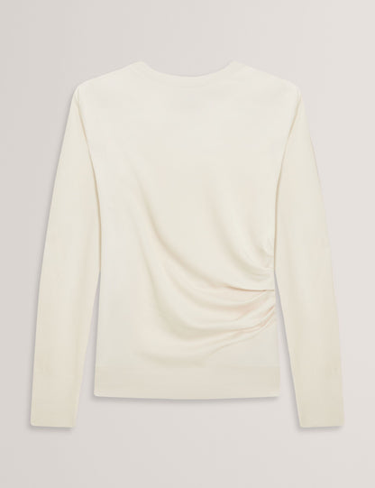 Ted Baker Leslay Draped Satin Front Fine Knit Top Women's