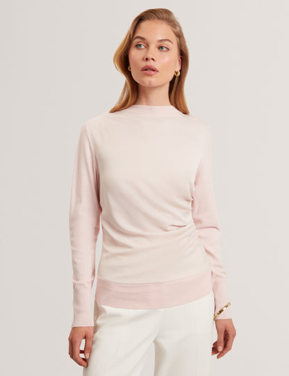 Ted Baker Leslay Draped Satin Front Fine Knit Top Women's