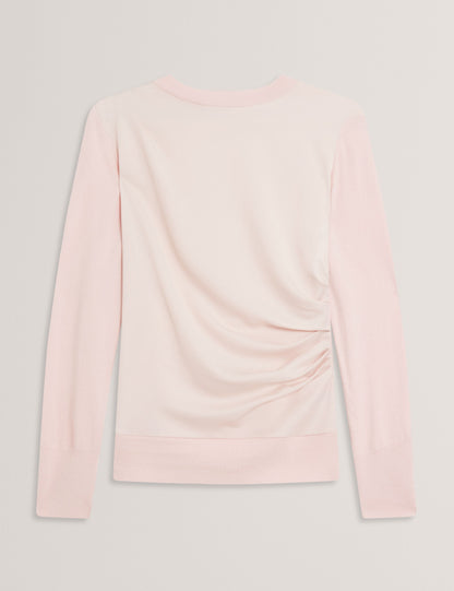 Ted Baker Leslay Draped Satin Front Fine Knit Top Women's