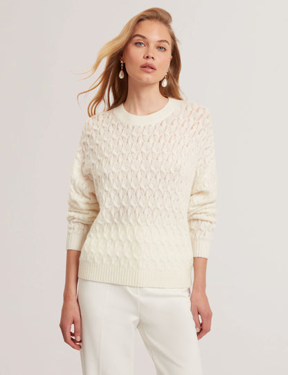 Ted Baker Jocieyy Pointelle Cable Knit Wool Jumper Women's