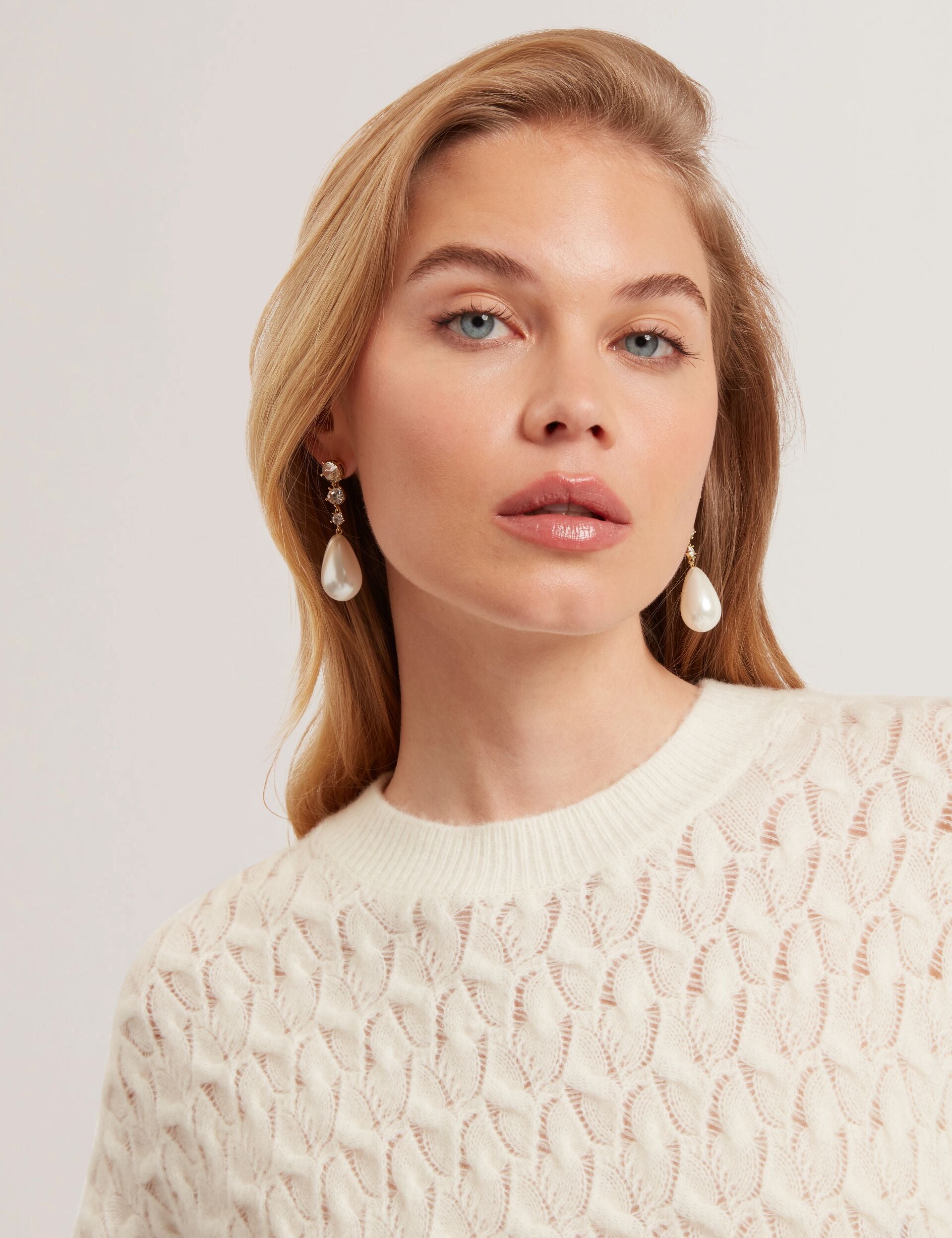 Ted Baker Jocieyy Pointelle Cable Knit Wool Jumper Women's