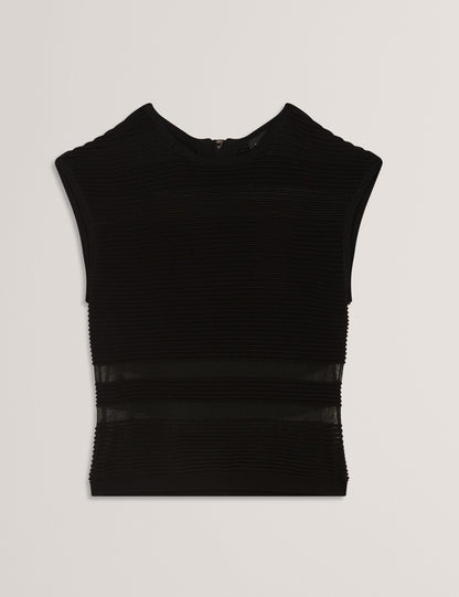 Ted Baker Amberia Sheer Panel Knit Cropped Sleeveless Top Women's