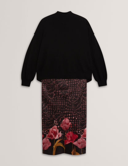 Ted Baker Kaatyy 2In1 Floral Print Slip Dress With Knit Jumper Women's