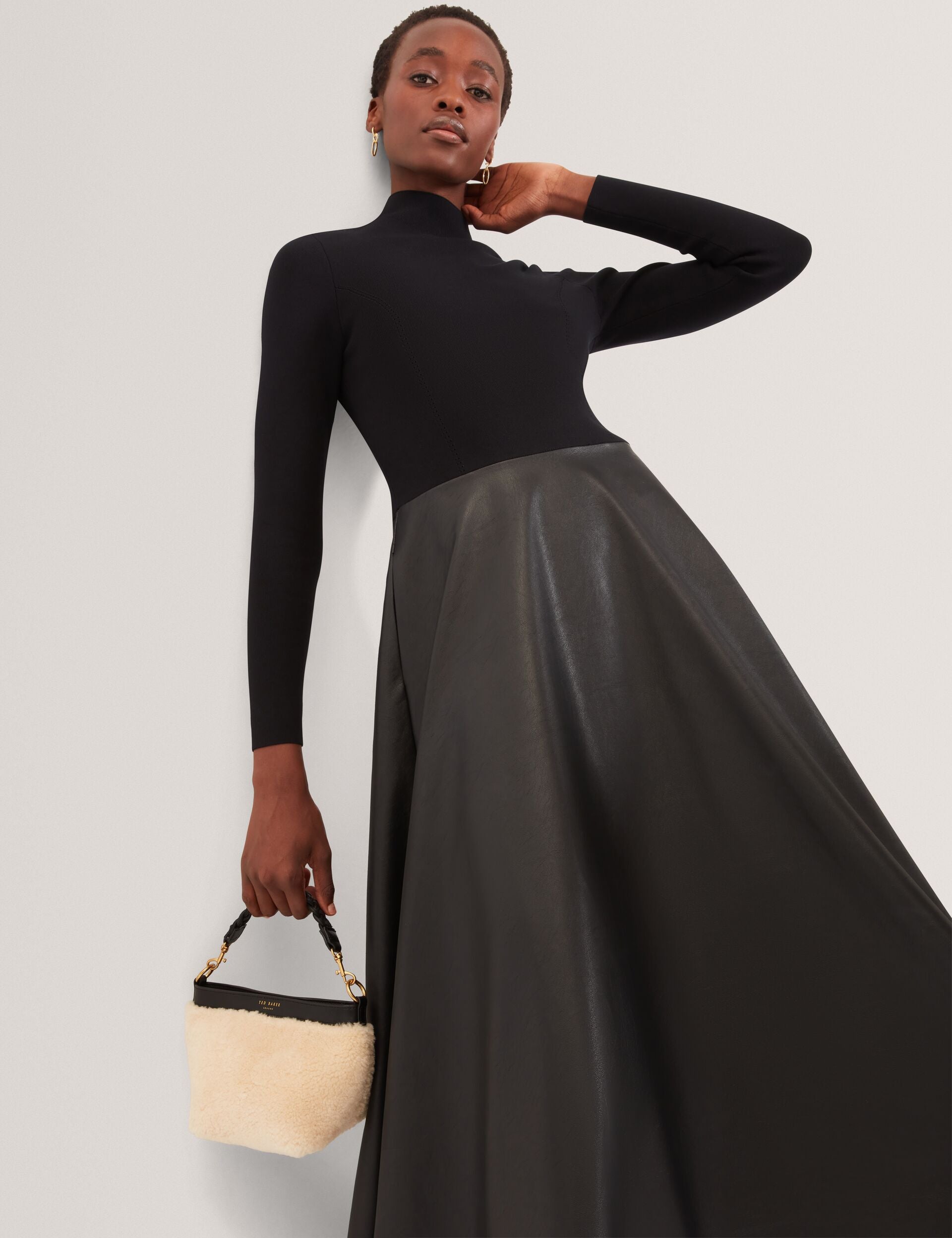 Ted Baker Noviva Knit Faux Leather Illusion Midi Dress Women's – Kicks  Machine