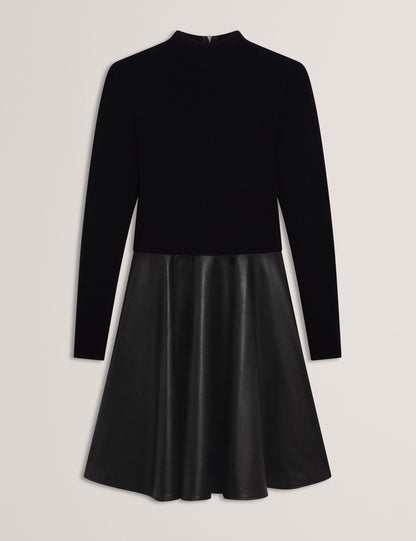 Ted Baker Noviva Knit Faux Leather Illusion Midi Dress Women's