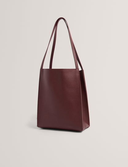 Ted Baker Taala Soft Leather Zip Pocket Boxy Tote Bag In Oxblood Women's