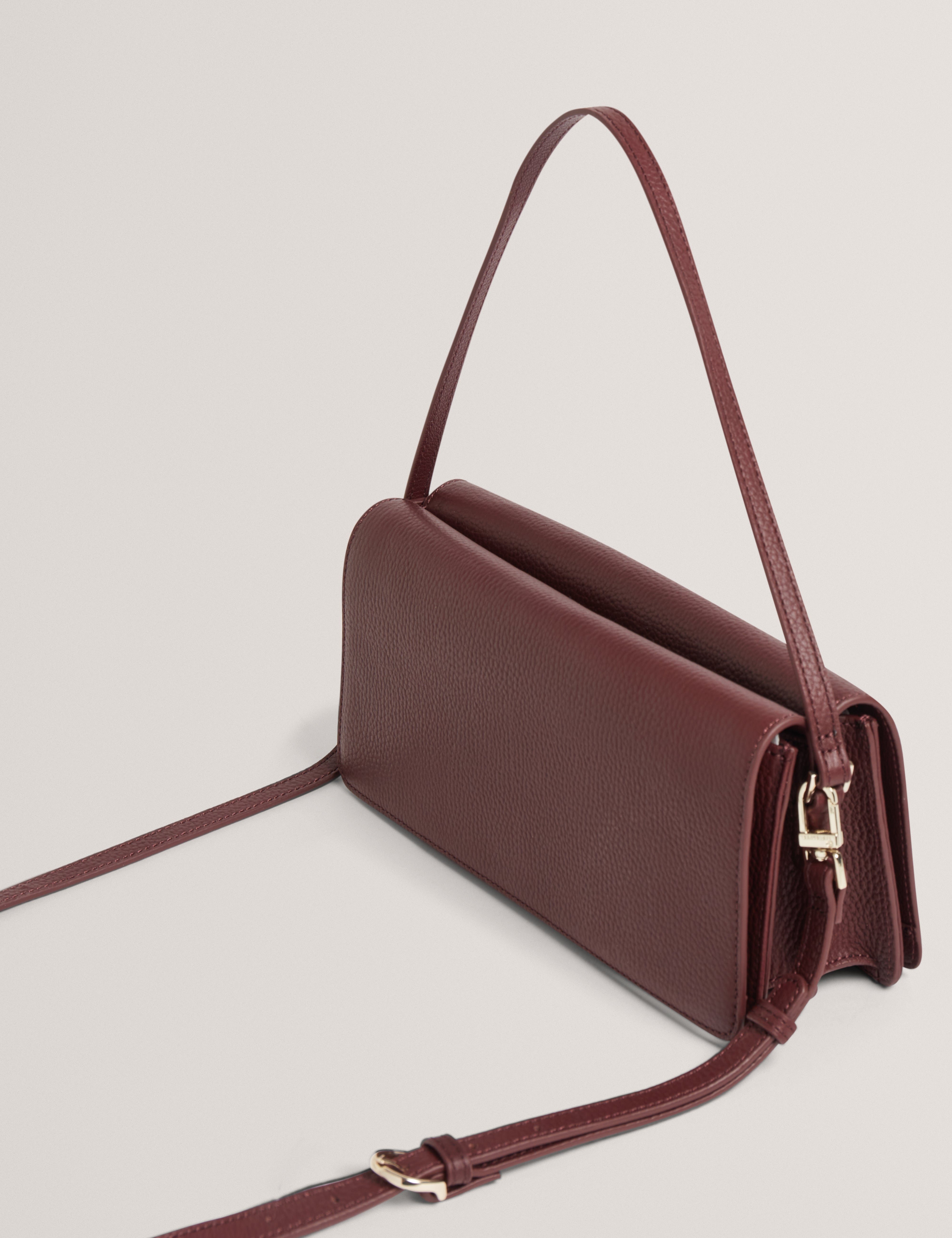 Ted Baker Twyyla Leather Foldover Baguette Shoulder Bag Women's