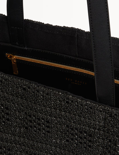 Ted Baker Periiee Woven Straw Large Folding Shopper Bag Women's