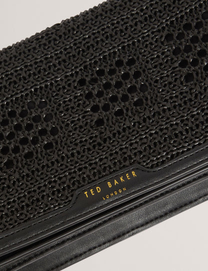 Ted Baker Pettria Raffia Panel Foldover Baguette Shoulder Bag Women's