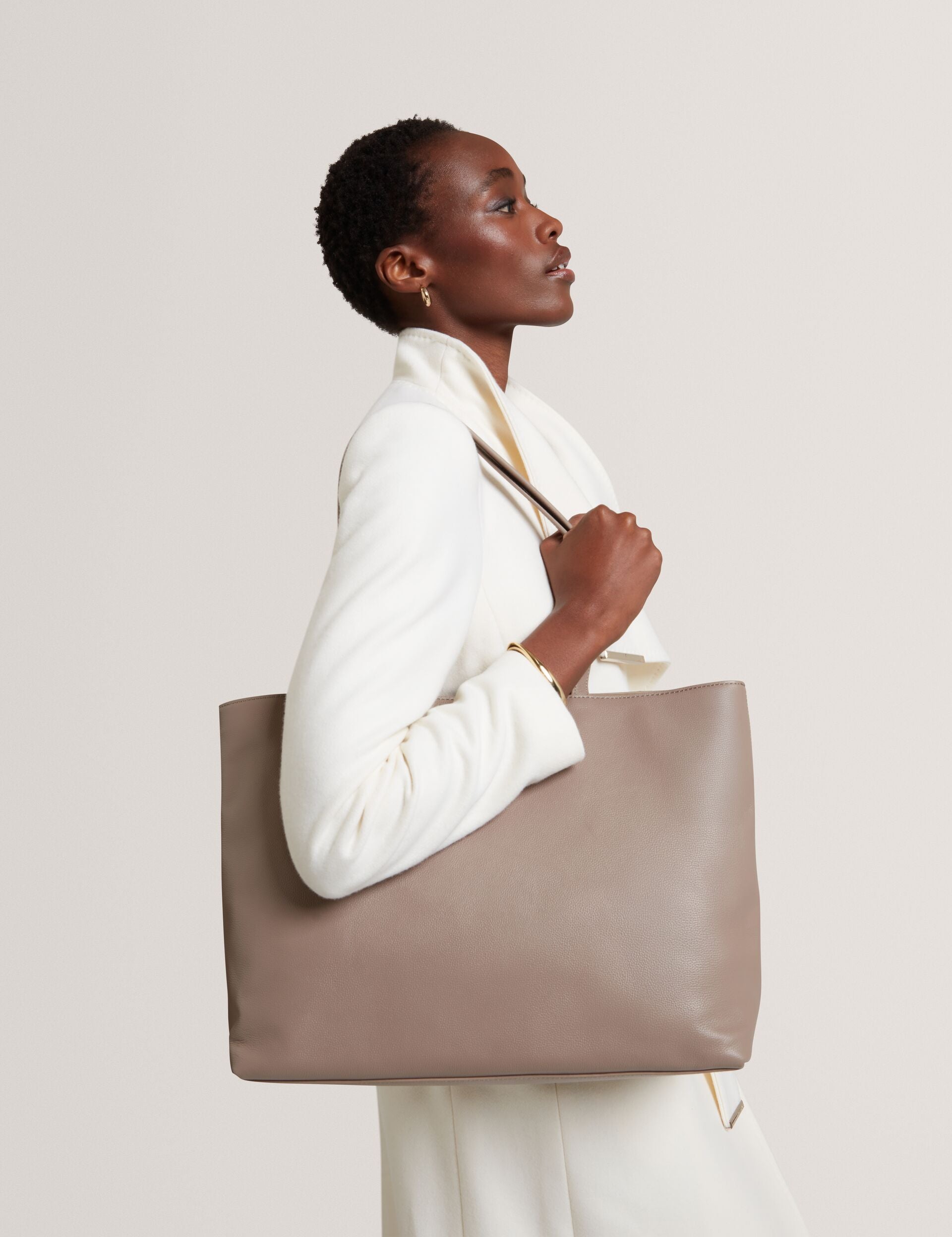 Ted Baker Lenyya Pebbled Leather Wide Tote Bag Women's