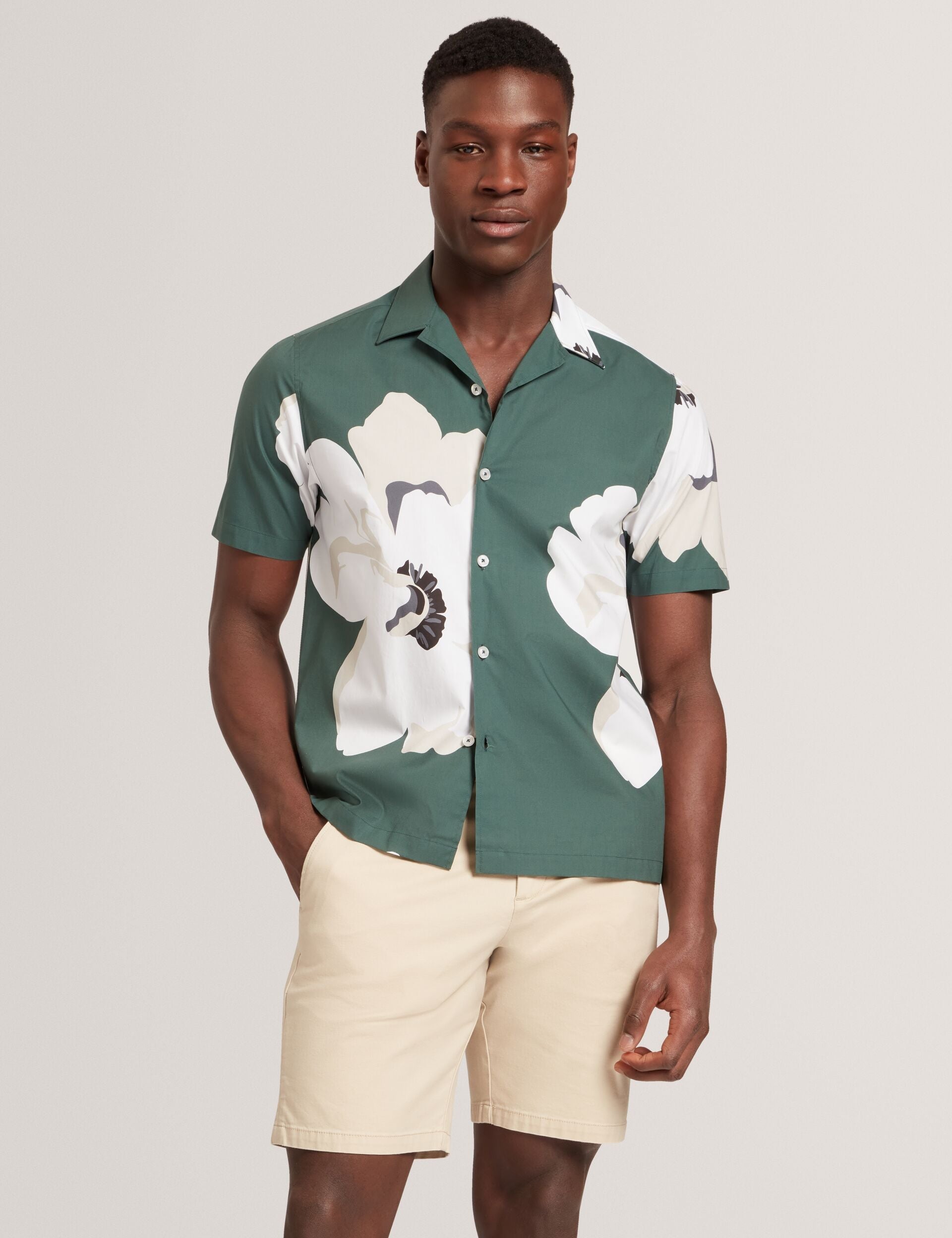 Ted Baker Hebbden Floral Graphic Relaxed Short Sleeve Shirt