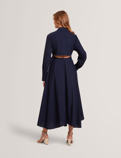 Ted Baker Ellisia Cotton Wrap Cut Out Midi Shirt Dress Women's