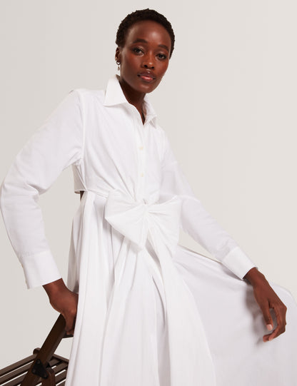 Ted Baker Ellisia White Cotton Wrap Cut Out Midi Shirt Dress Women's