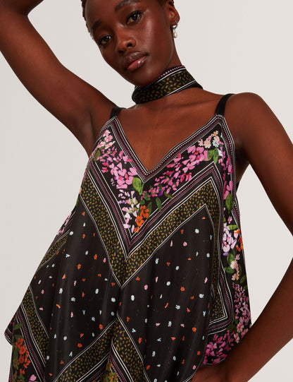 Ted Baker Ayyla Scarf Print Handkerchief Hem Cami Top Women's
