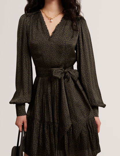 Ted Baker Phoeba Ditsy Print Tie Waist Tiered Mini Dress Women's