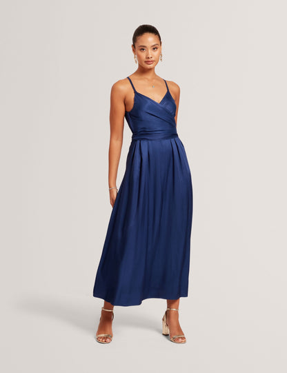 Ted Baker Beckki Wrap Tie Waist Strappy Midi Dress Women's