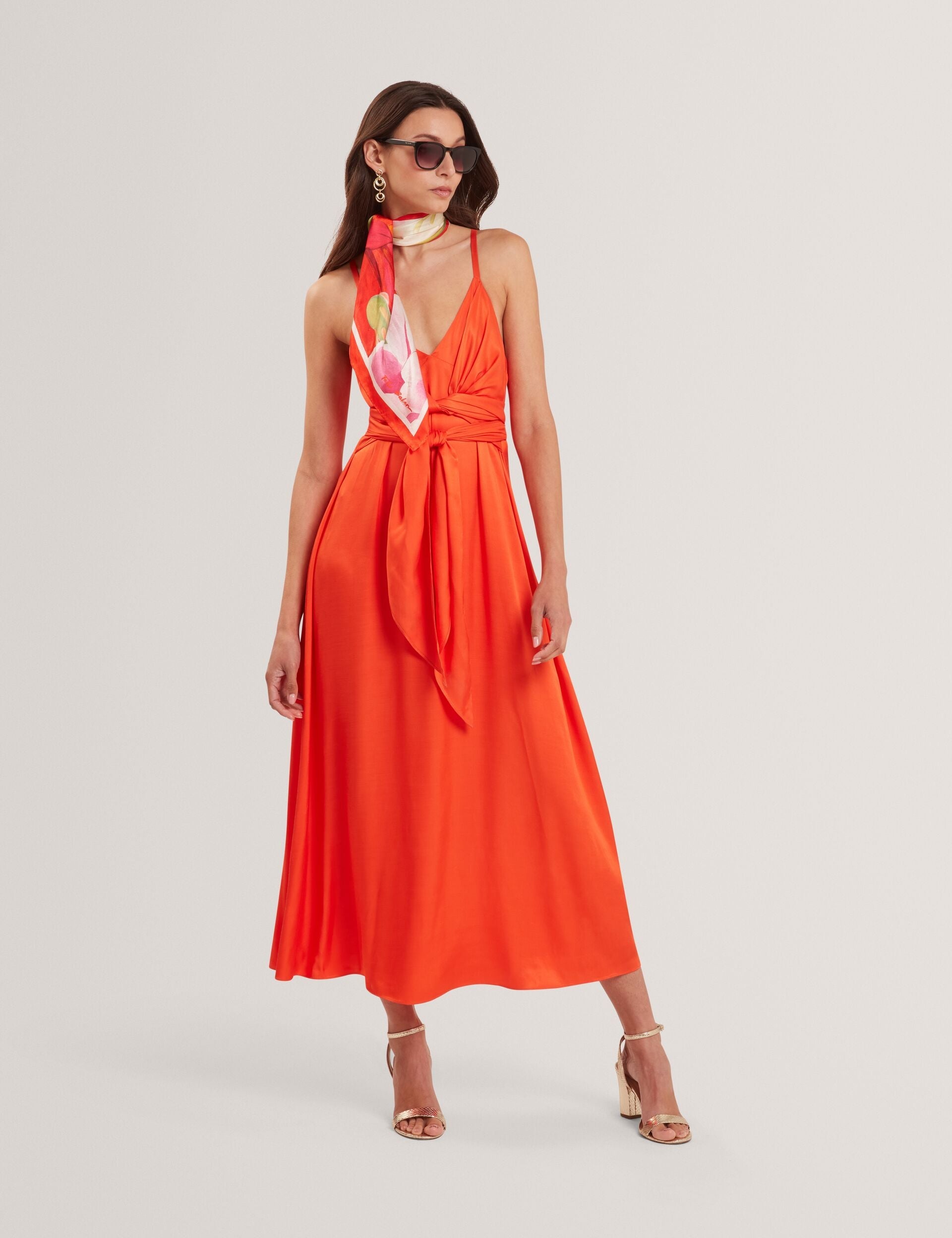 Ted Baker Beckki Wrap Tie Waist Strappy Midi Dress Women's