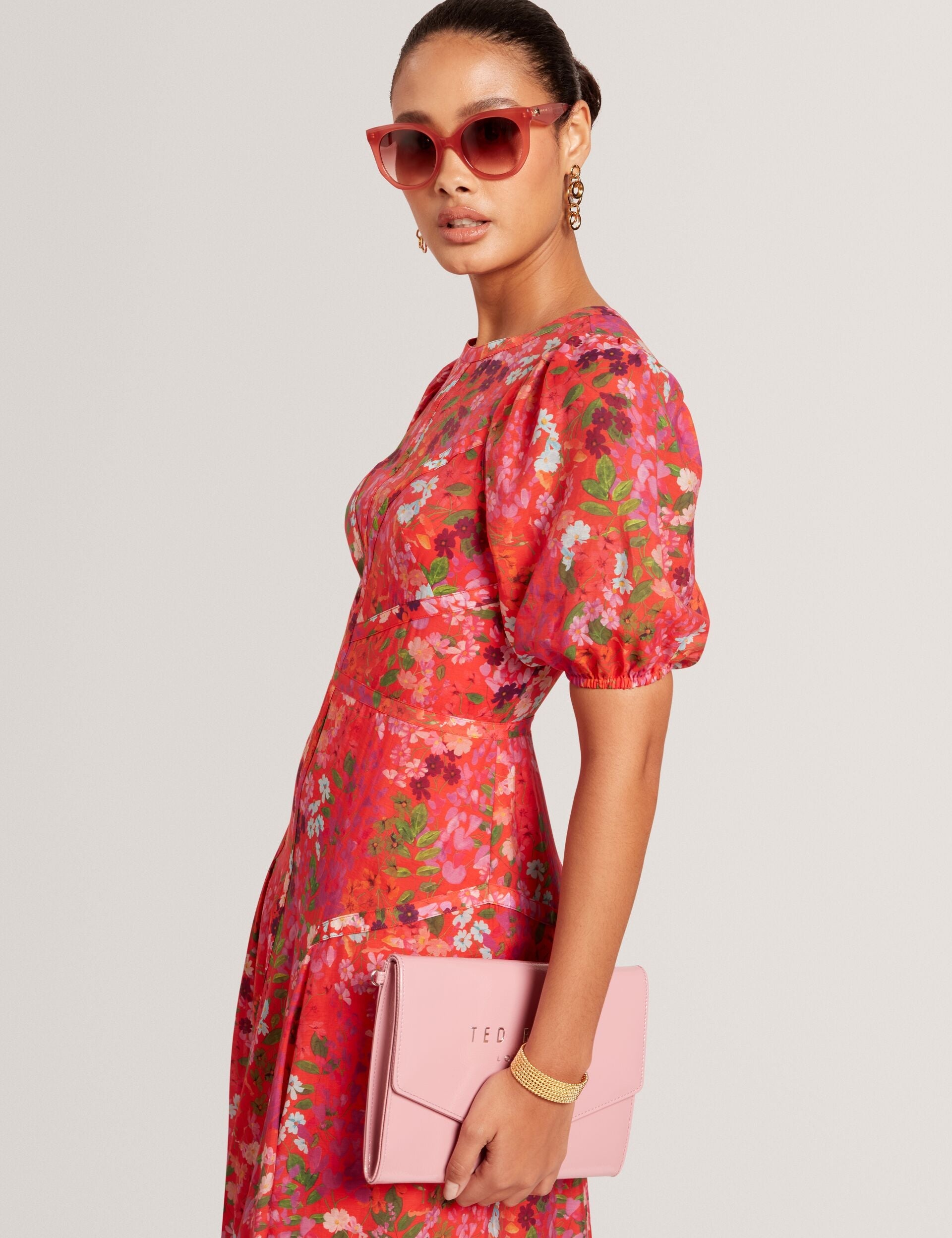 ted baker puff sleeve midi dress Ted Baker Sianna Blossom Print Puff Sleeve Aline Midi Dress Women's – Kicks  Machine