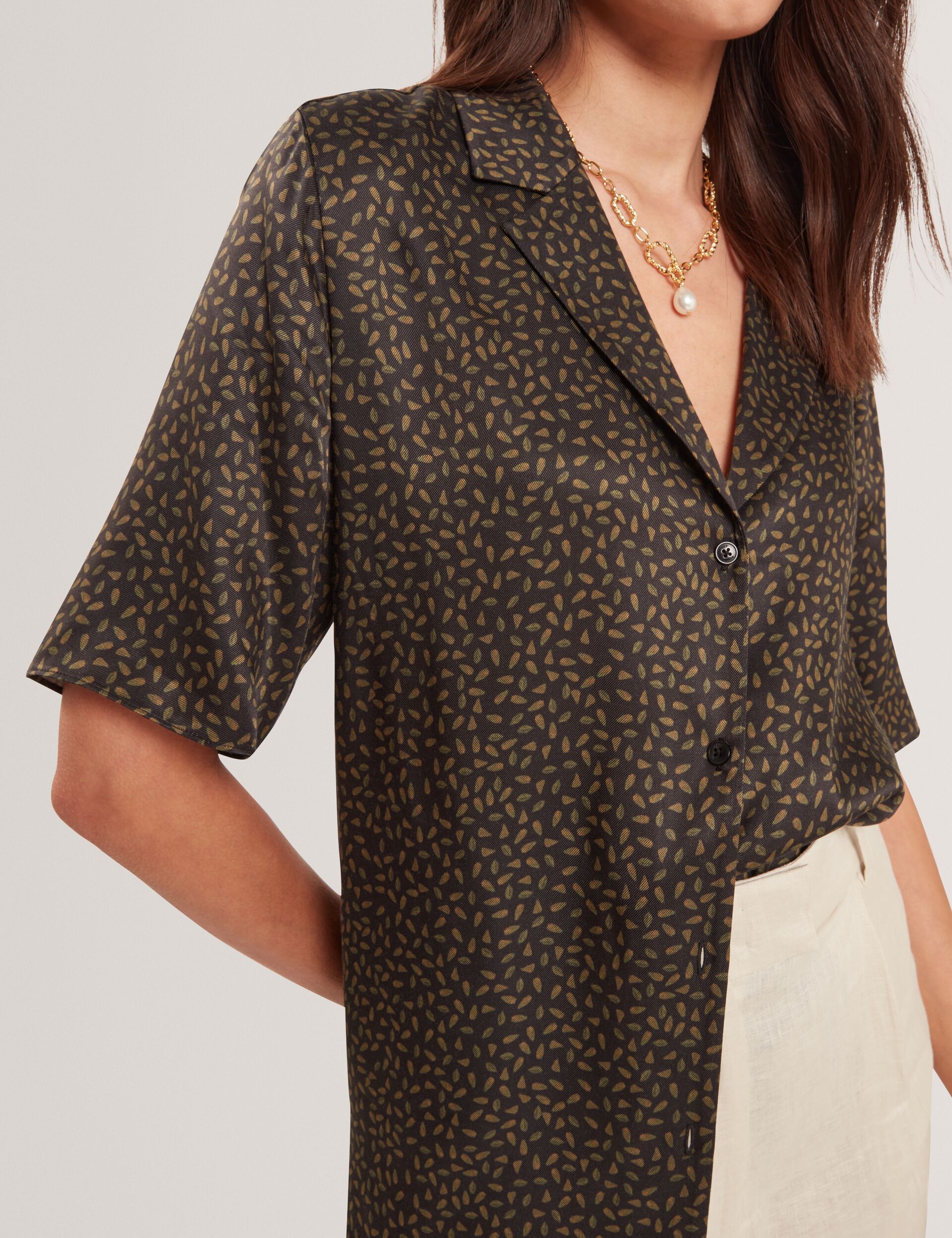 Ted Baker Ayyka Oversized Ditsy Print Short Sleeve Shirt Women's