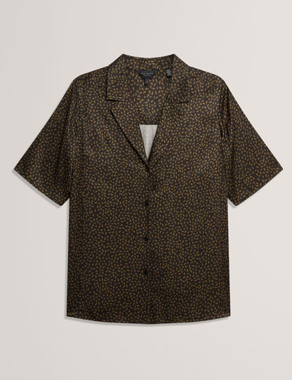 Ted Baker Ayyka Oversized Ditsy Print Short Sleeve Shirt Women's