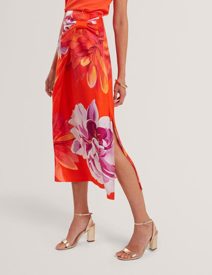 Ted Baker Neoa Bold Floral Print Wrapover Midi Skirt Women's