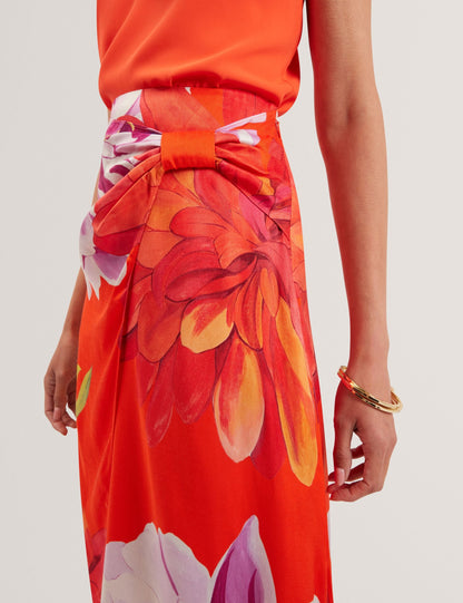 Ted Baker Neoa Bold Floral Print Wrapover Midi Skirt Women's