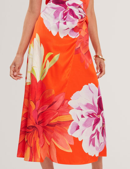 Ted Baker Neoa Bold Floral Print Wrapover Midi Skirt Women's