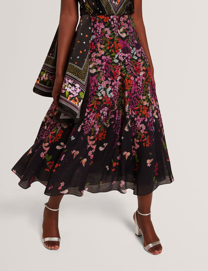 Ted Baker Azha Scattered Floral Woven Aline Midi Skirt Women's