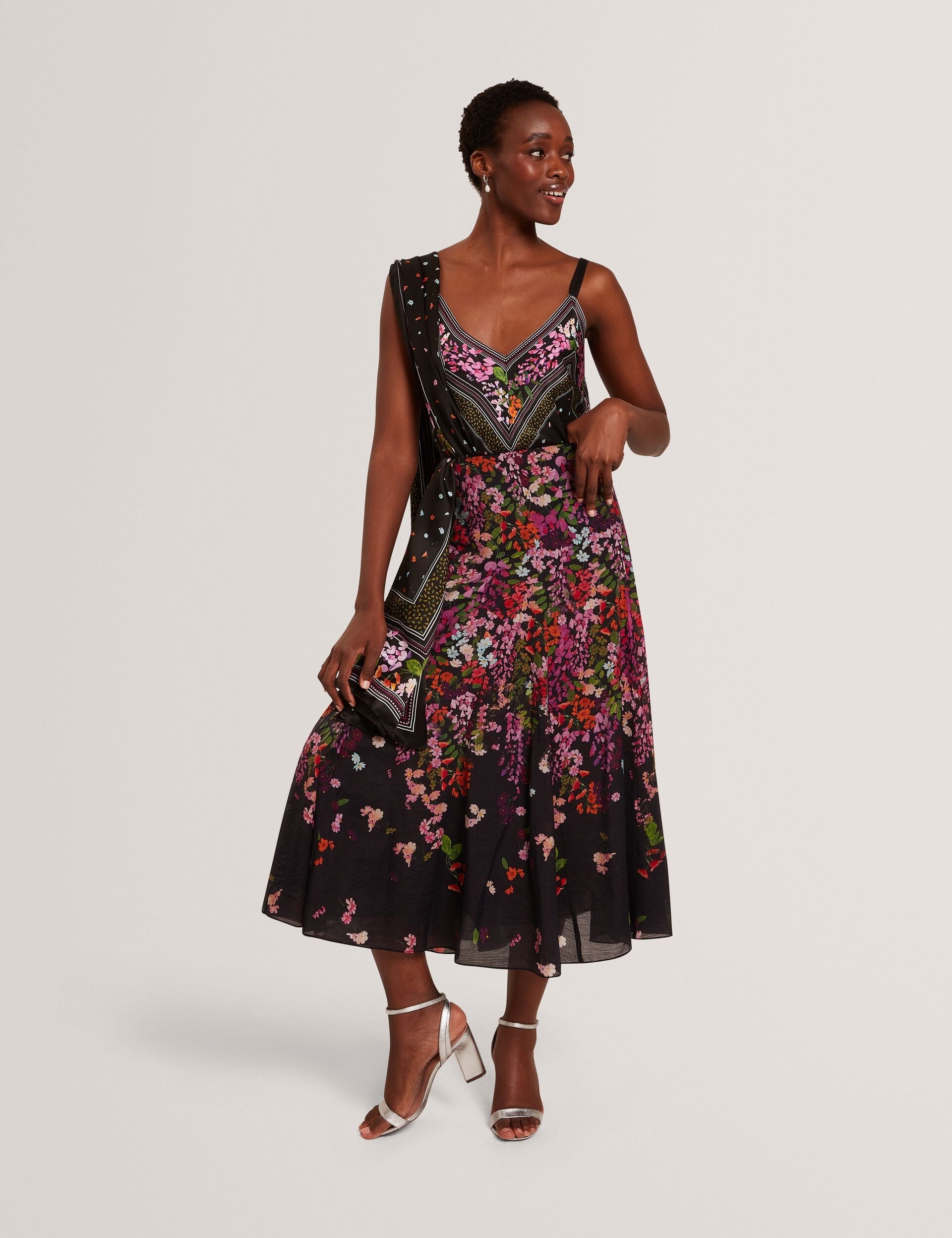 Ted Baker Azha Scattered Floral Woven Aline Midi Skirt Women's