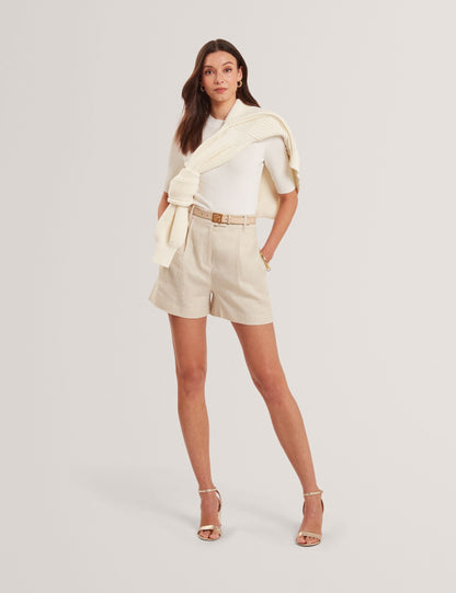 Ted Baker Spira Pure Linen High Waisted Tailored Shorts Women's