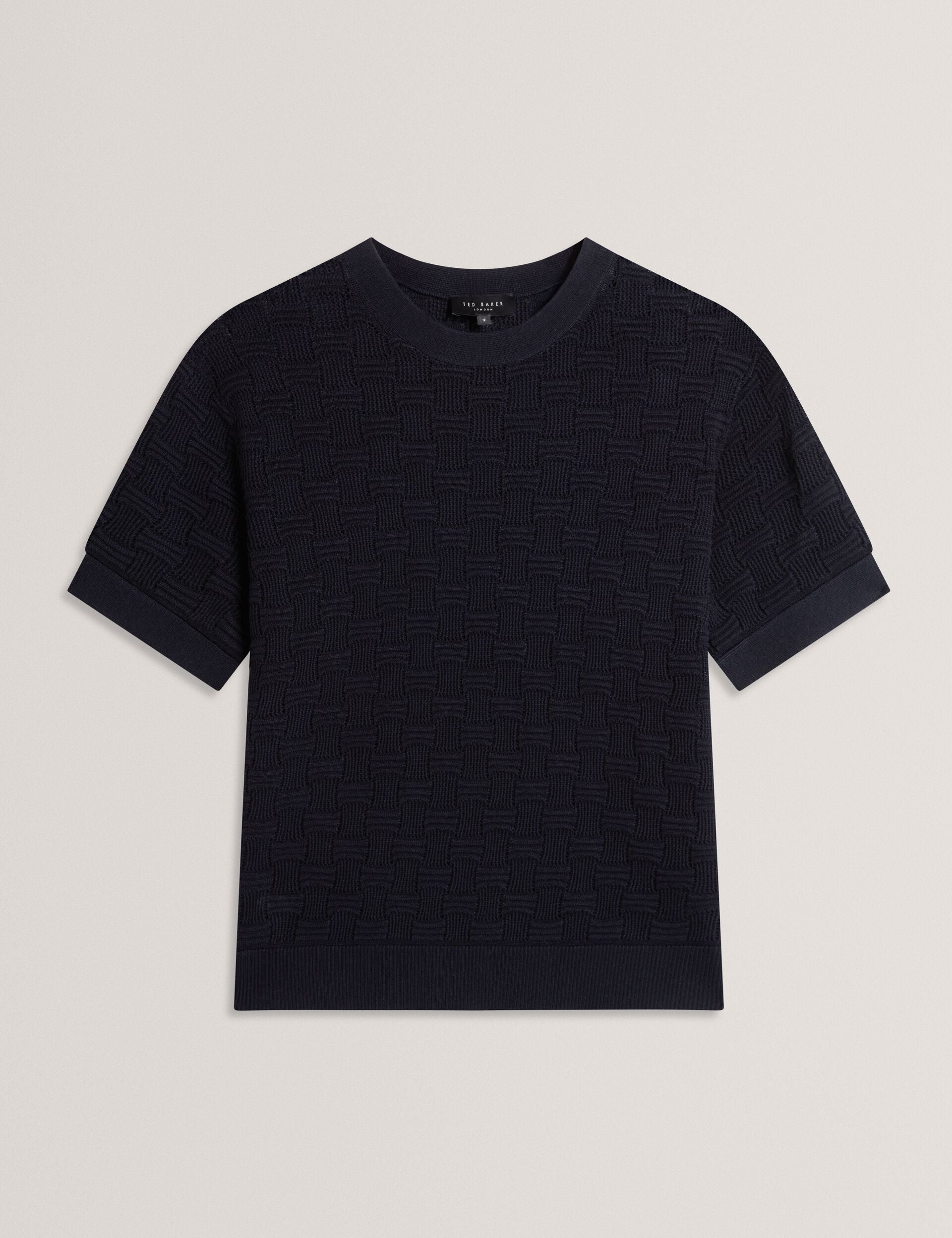 Ted Baker Emeta Silk Blend Textured Knit Short Sleeve Top Women's