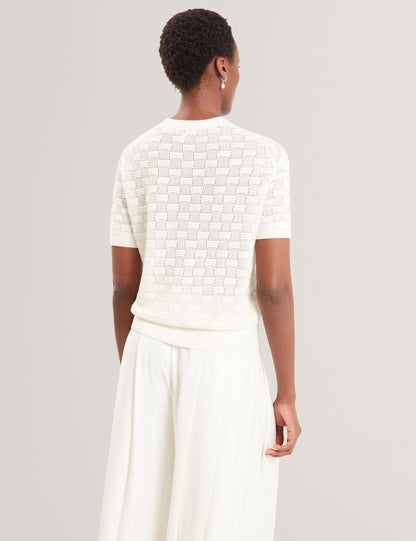 Ted Baker Emeta Silk Blend Textured Knit Short Sleeve Top Women's