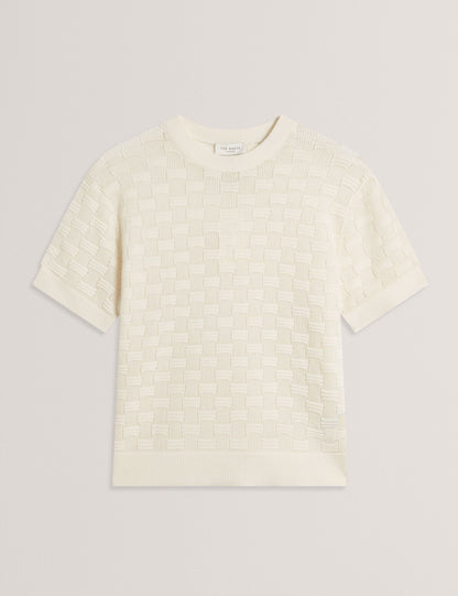 Ted Baker Emeta Silk Blend Textured Knit Short Sleeve Top Women's