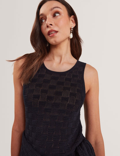 Ted Baker Yuna Textured Silk Blend Knitted Vest Top Women's
