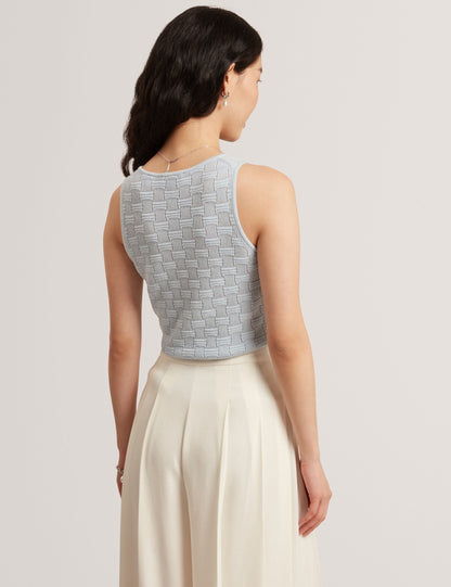 Ted Baker Yuna Textured Silk Blend Knitted Vest Top Women's