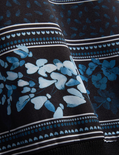 Ted Baker Azzala Blue Scarf Print Knitted Boxy Tshirt Dress Women's