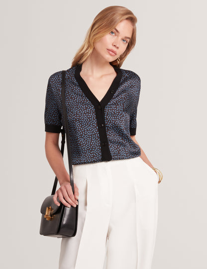 Ted Baker Briala Touch Of Silk Printed Short Sleeve Cardigan Women's