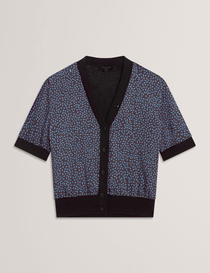 Ted Baker Briala Touch Of Silk Printed Short Sleeve Cardigan Women's