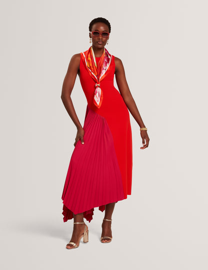 Ted Baker Zeera Colour Block Pleated Panel Midi Dress Women's