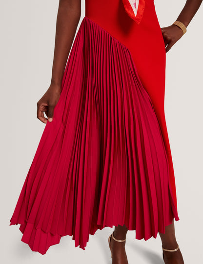 Ted Baker Zeera Colour Block Pleated Panel Midi Dress Women's