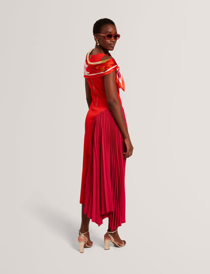 Ted Baker Zeera Colour Block Pleated Panel Midi Dress Women's