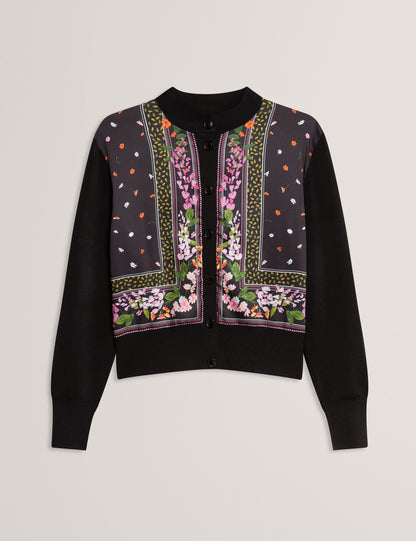 Ted Baker Demili Printed Front Cropped Knitted Cardigan Women's