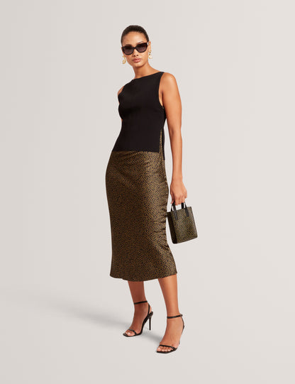 Ted Baker Andera Ditsy Print Satin Slip Dress With Removable Top Women's
