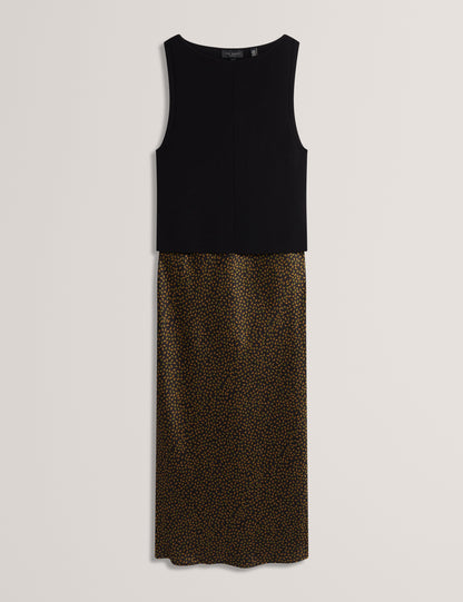 Ted Baker Andera Ditsy Print Satin Slip Dress With Removable Top Women's