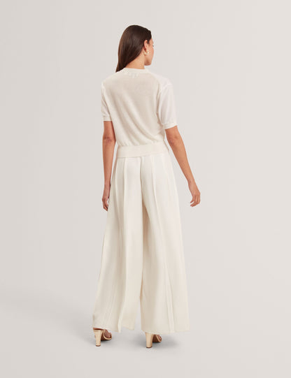 Ted Baker Ofina Woven Front Silk Blend Short Sleeve Cardigan Women's